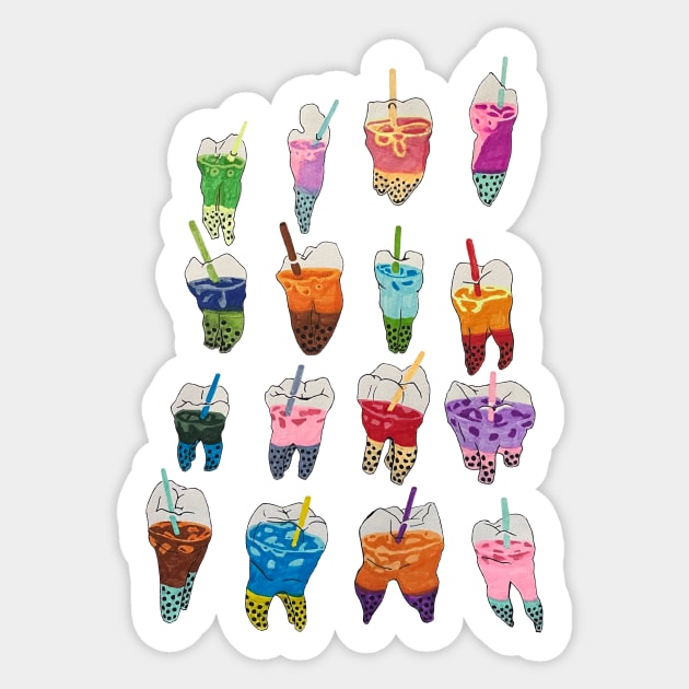 Boba Teeth Sticker by RaLiz